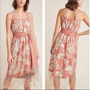 Anthropologie Lucille Embroidered Fringe Dress 14